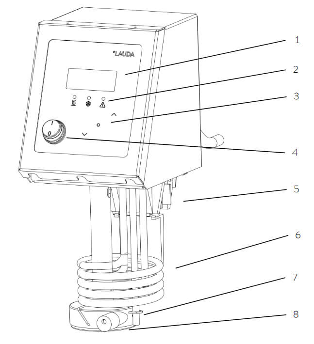 technical drawing of the thermostat front